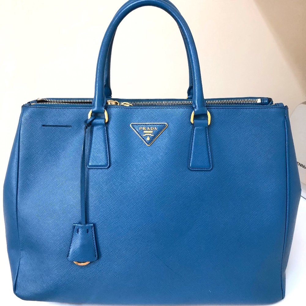 PRADA Large Saffiano Galleria Double Zip Tote